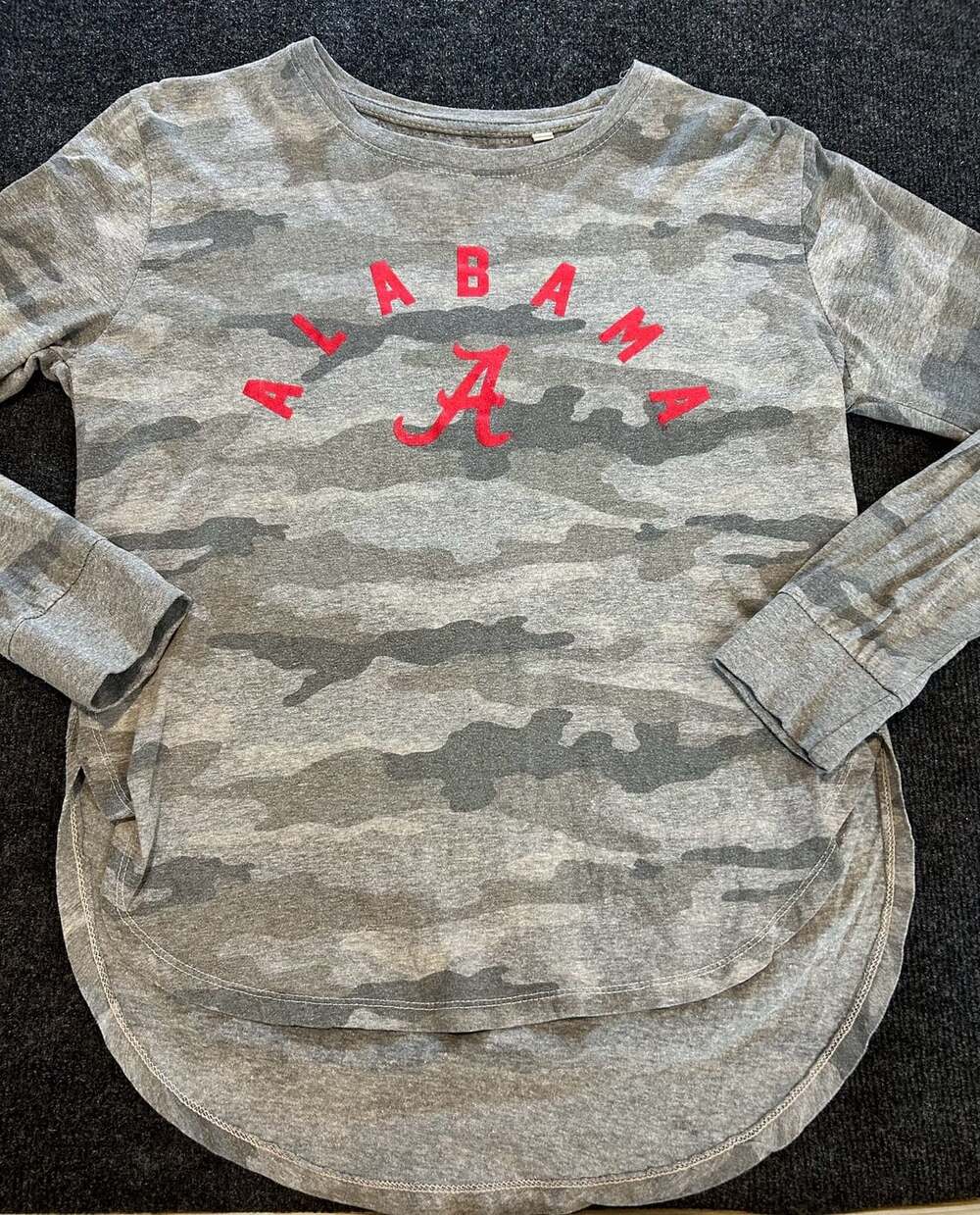 University of Alabama Crimson Tide Grey Camo Long Sleeve Pullover Sweatshirt